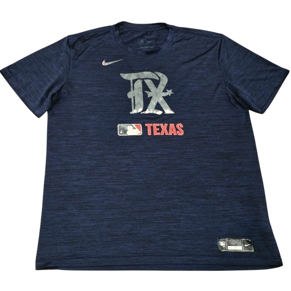 Nike Texas Rangers MLB Authentic Collection Shirt Men's L Dri-FIT Navy Baseball